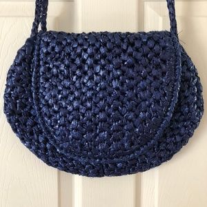 Round shoulder bag - raffia material (Straw)